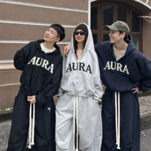 Set streetwear oversize AURA unisex phong cách đường phố